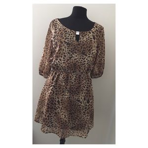 Leopard Print Elastic Waist Dress